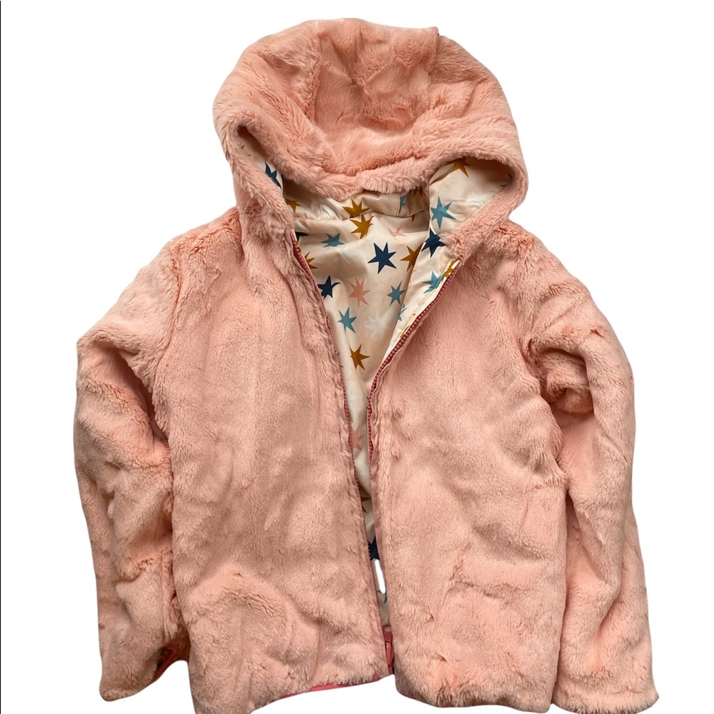 Hanna Andersson girls 7 days a week reversible jacket size 120 (6-7) EUC - Picture 2 of 4